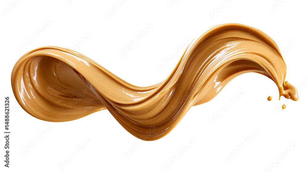 Peanut butter swirl isolated on white