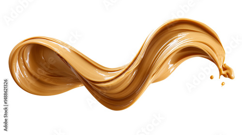 Obraz na płótnie Peanut butter swirl isolated on white w salonie