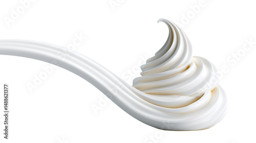 Obraz na płótnie Whipped cream swirl isolated on white w salonie