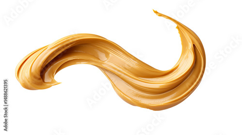 Obraz na płótnie Smooth peanut butter swirl isolated on white w salonie