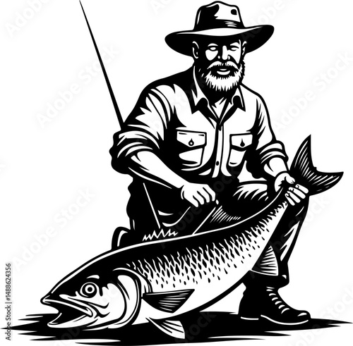 Epic Bass Fishing Catch – Jumping Largemouth Bass Artwork"