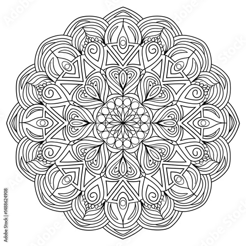 Detailed mandala artwork with interconnected geometric designs