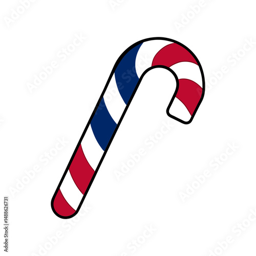 candy cane icon silhouette vector