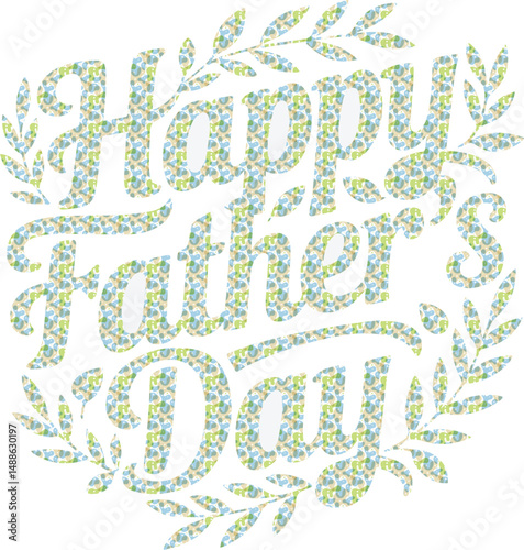 Happy Father's Day Dad And Son Silhouette vector illustration