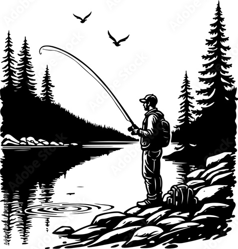 Epic Bass Fishing Catch – Jumping Largemouth Bass Artwork"