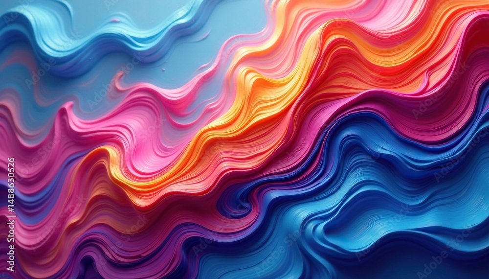 Fototapeta premium Abstract swirling paint, vibrant hues, dynamic flow, abstract, bright, creative