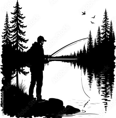 Epic Bass Fishing Catch – Jumping Largemouth Bass Artwork"