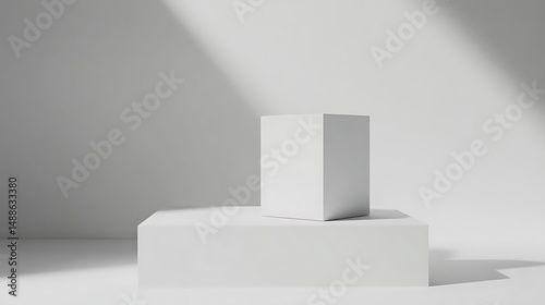 Wallpaper Mural White product display podium mockup for product presentation background minimalist style and light shadow Torontodigital.ca