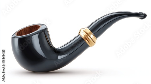 Classic smoking pipe, black and gold