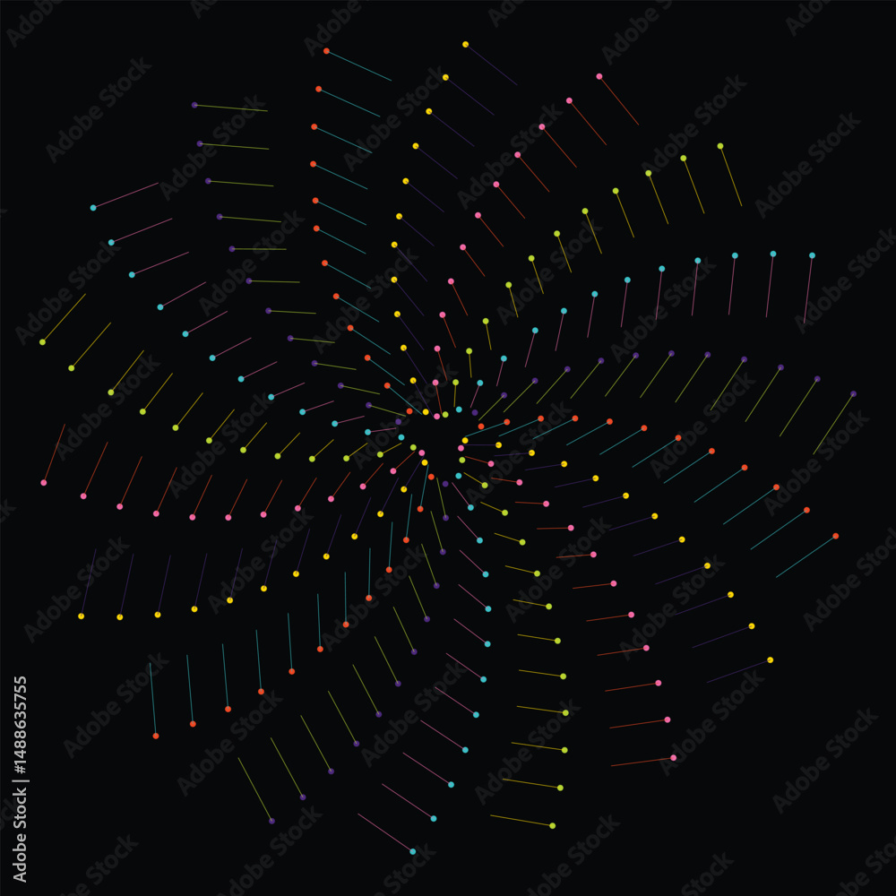 Naklejka premium A Swirling Tapestry of Light and Color In Darkness