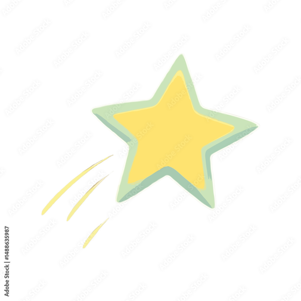 Obraz premium Simple 3D Shooting Star Illustration