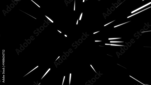 Falling stars motion graphics with plain black background