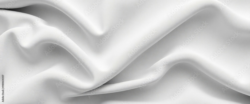 Obraz premium Soft, undulating waves of grey textile create an abstract, subtly textured background, interior design, seamless