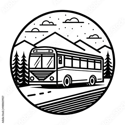 Bus Icons – Public Transport, School Bus, and Travel Vehicle Vector

