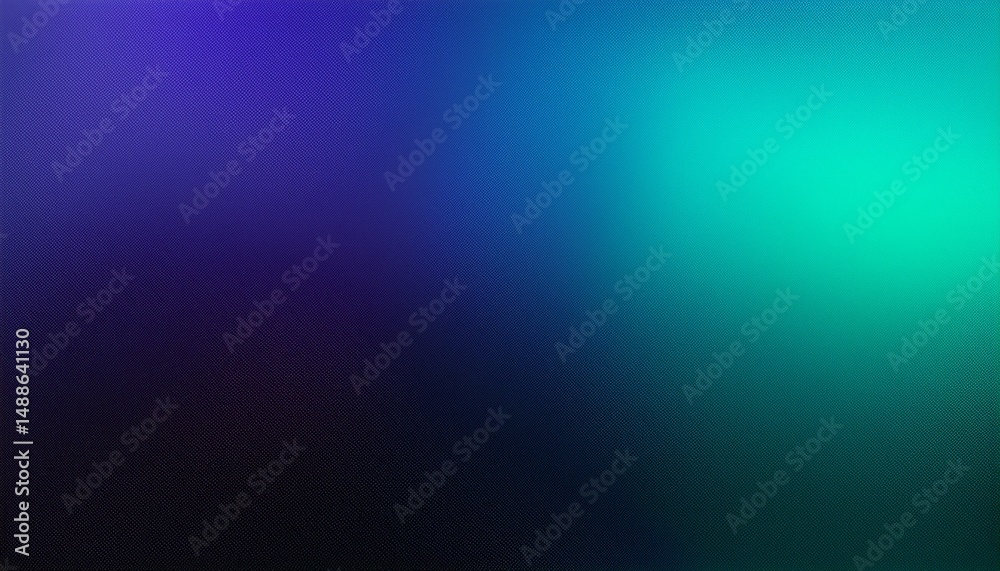 Obraz premium black dark violet blue petrol teal jade green abstract background color gradient ombre blur rough grain grainy noise