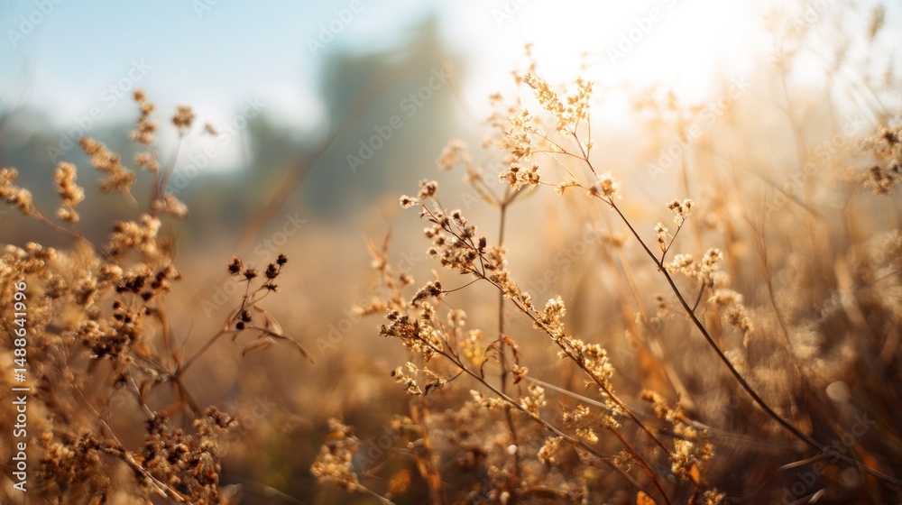 Golden hour field plants Golden hour field plants