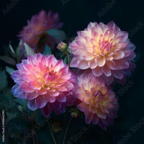 A bouquet of pink and white flowers