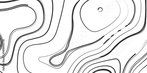 The lines should vary in thickness and brightness, abstract digital artwork featuring intricate topographic contour lines in fine detail, flowing smoothly and organically on the white background.