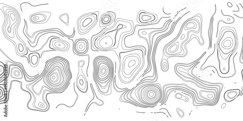 The lines should vary in thickness and brightness, abstract digital artwork featuring intricate topographic contour lines in fine detail, flowing smoothly and organically on the white background.