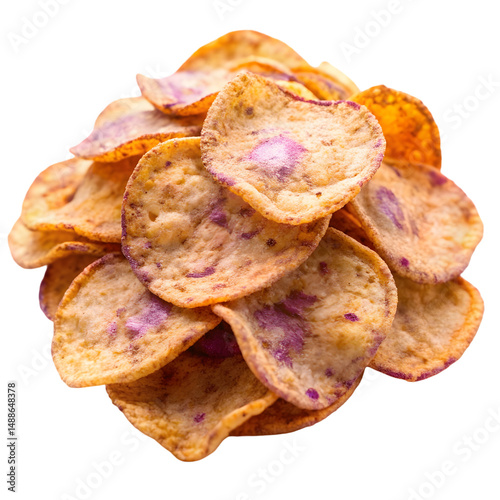 deep fried taro crisp isolated on transparent background