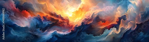 Wallpaper Mural Colorful abstract celestial landscape. Torontodigital.ca