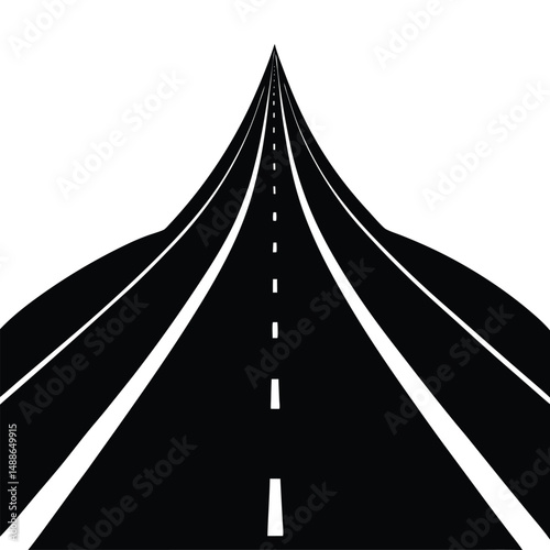 asphalt road silhouette vector art illustration