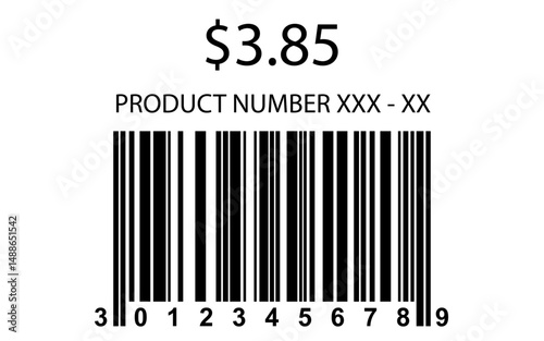White Paper Price Barcode Tags, Price tags with product number, price tag with barcode and product number