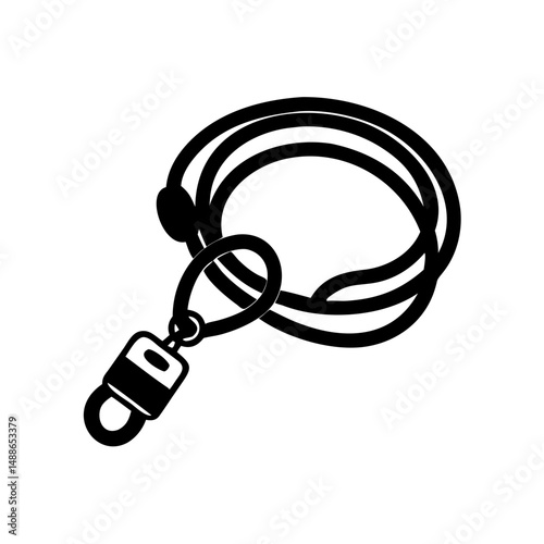 Black Wrist Lanyard Strap soft flexible silicone leather vector