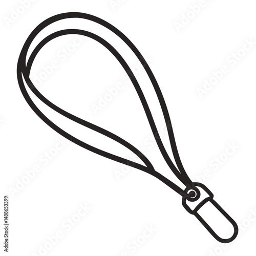 Wrist Lanyard outline – Black Strap Accessory Clipart

