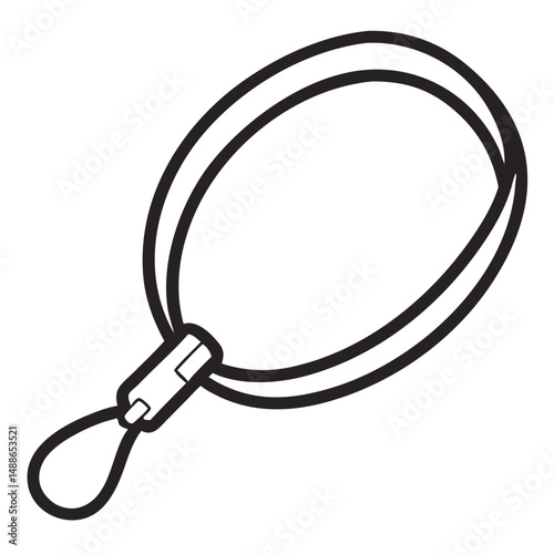 Wrist Lanyard outline – Black Strap Accessory Clipart

