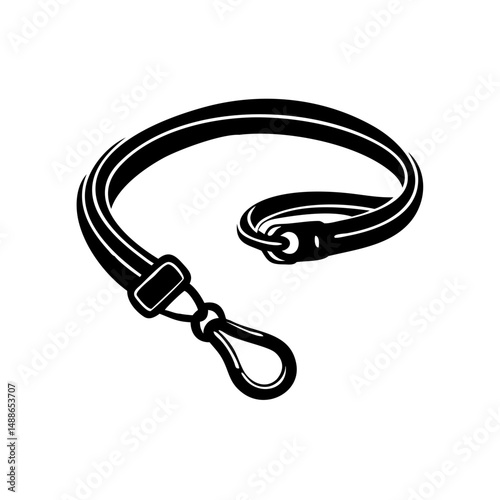 Black Wrist Lanyard Strap – Simple Vector Design

