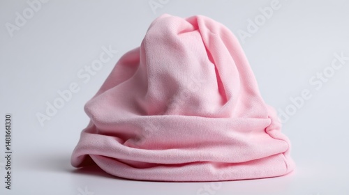 Soft, pink beanie photo