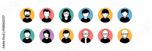 Vector icon set of diverse family silhouettes – Perfect for social services, family-oriented apps, or generational demographic content.