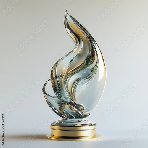 abstract glass trophy mockup.