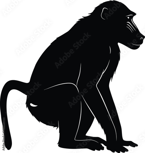 Black animal silhouettes of various mammals including cat dog lion and tiger