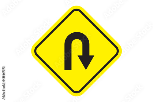 Free Download Go Straight, U turn, Right and Left, This Way, One Way, Only U Turn Black Arrow Sign Direction Icon Set. Vector Image. Right U-turn ahead traffic sign road. Arrows Showing Road Traffic. eps 10 - GFXLoad