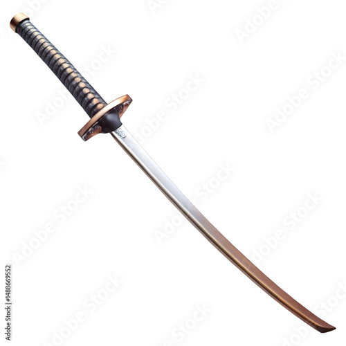 Japanese katana isolated on transparent background
