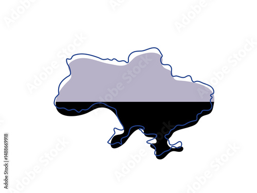 Colourful Ukraine map with different design
