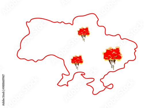 Colourful Ukraine map with different design