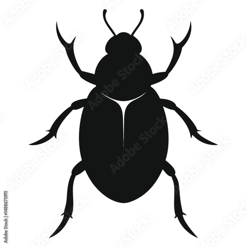 beetle-crawling-silhouette-isolated-on-white-backg.eps