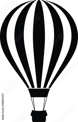 Hot Air Balloon Silhouette – Adventure and Travel Icon

