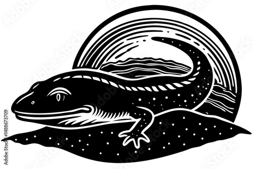 Silhouette sandfish skink head vector reptile desert animal transparent design, sandfish, skink, reptile, lizard, desert, animal, silhouette, vector, transparent, wildlife, head, icon, graphic, outlin