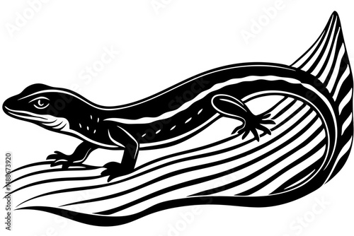 Silhouette of a sandfish skink fully extended elegant design, sandfish, skink, reptile, silhouette, vector, wildlife, desert, animal, lizard, exotic, illustration, design, nature, outline, tropical, s