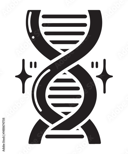 Dna Flat genetic icon vector flat black trendy style vector on white background.