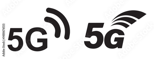 High resolution transparent 5G network technology flat icon or symbol. Fifth generation wireless telecommunication internet symbol. vector illustration eps file.