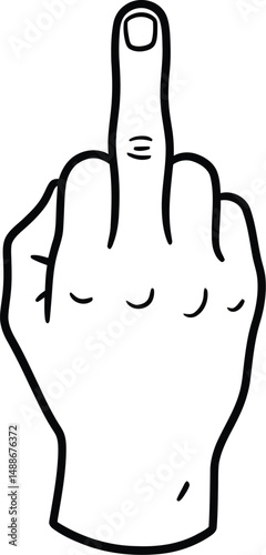 Middle Finger Gesture Icon – Offensive Hand Symbol

