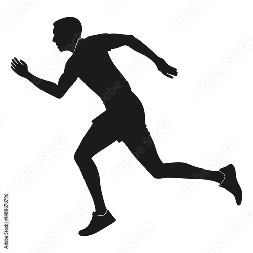 Urban Male Runner Sprinting Vector