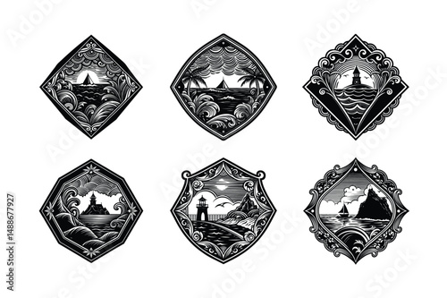  A Seascape Line Art Journey Tranquil Tides