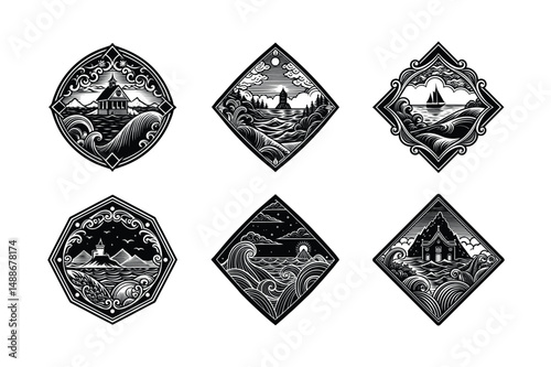  A Seascape Line Art Journey Tranquil Tides