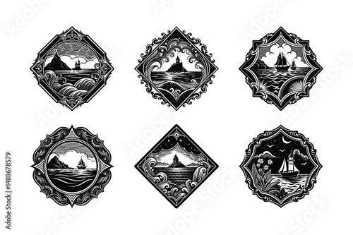  A Seascape Line Art Journey Tranquil Tides